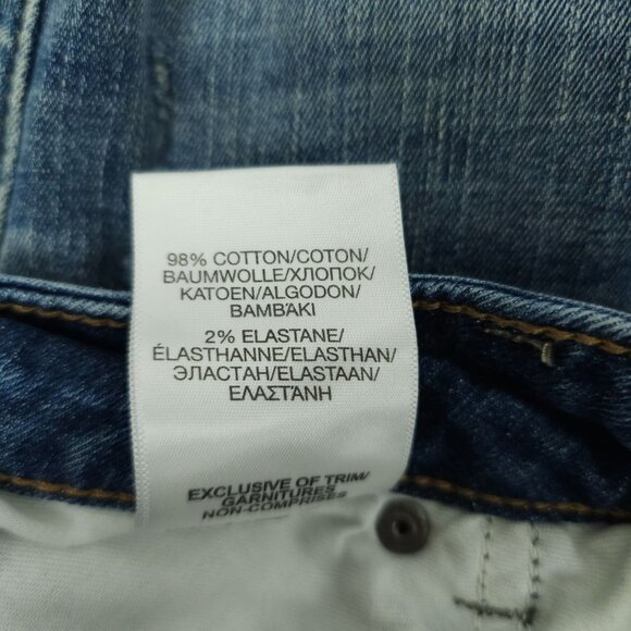 Silver Jeans Sam Boyfriend Sz 30 x 25 Mid Rise Stretch Distressed Crop Med Wash - Picture 12 of 12